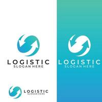 logotipo vectorial de la empresa de logística, logotipo de icono de flecha, logotipo de entrega digital rápida. utilizando la edición de vectores de logotipo simple y fácil.