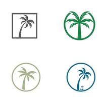 Palm tree logo, palm with waves and sun. Using Illustrator template design editing. vector