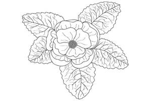 Peony flower painted by you is intended for tattoo, card, March 8, Valentine, fabric printing and other occasions. vector