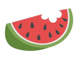 A piece of sweet watermelon. Flat doodle clipart. All objects are repainted. vector