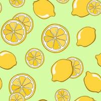 Cute simple fresh lemon pattern vector