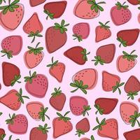 Sweet summer pattern with strawberries vector