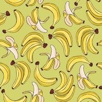 Summer exotic pattern with sweet bananas vector