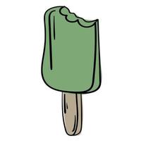 Doodle sticker sweet ice cream vector