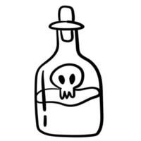 Doodle sticker alchemical potions and flasks vector