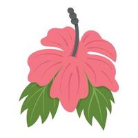 Tropical beautiful flower. Doodle flat clipart. All objects are repainted. vector