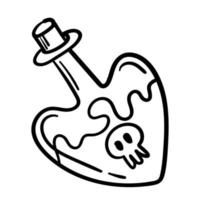 Doodle sticker alchemical potions and flasks vector