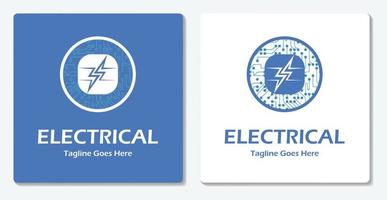 Electrical Thunder Logo Icon Vector Flat Design