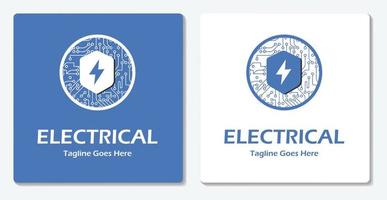Electrical thunder simple logo icon Vector Flat Design