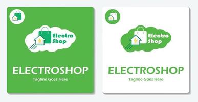 diseño plano de vector simple de icono de logotipo de tienda eléctrica electrónica