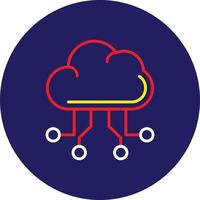 Cloud Computing Line Multicolor vector