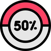 Half Pie Chart Line Filled Icon vector