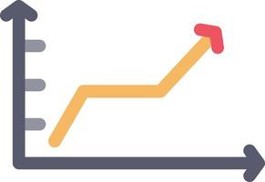 Rising Line Graph Flat Icon vector