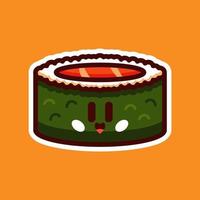 salmon sushi roll cartoon vector illustration