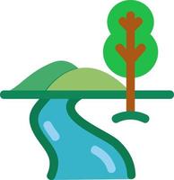 River Landscape Flat Icon vector