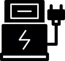 Electric Car Station Glyph Icon vector
