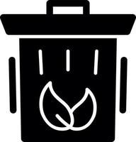 Eco Trash Bin Glyph Icon vector