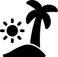 icono de glifo de paisaje de playa vector