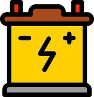 Battery Line Filled Icon vector
