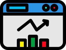 Website Statistics Line Filled Icon vector