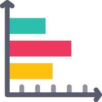 Horizontal Bar Chart Flat Icon vector