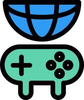 icono de línea de juego global vector