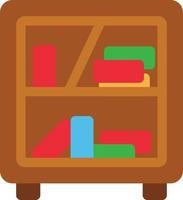 Bookshelf Flat Icon vector