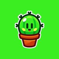 baby cactus cartoon illustration vector