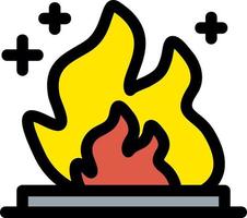 icono de línea de energía de fuego vector