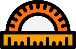 Protractor Line Filled Icon vector