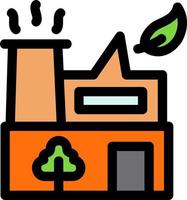 Green Factory Line Icon vector