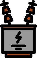 Power Transformer Line Filled Icon vector