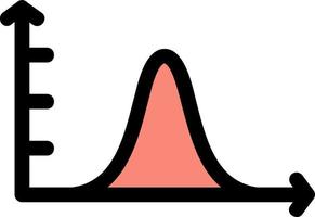 Bell Curve on Graph Line Filled Icon vector