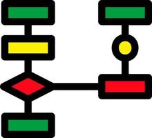 icono de línea de diagrama de flujo lleno vector