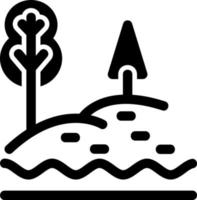 icono de glifo de paisaje de lago vector