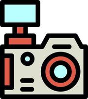 icono de línea de cámara dslr vector