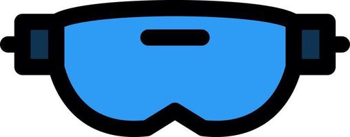 icono lleno de línea de gafas vr vector