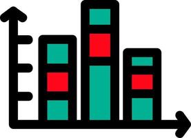 Stacked Bar Chart Line Filled Icon vector