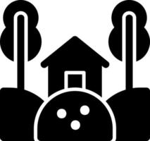 Cabin Landscape Glyph Icon vector