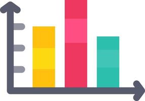 Stacked Bar Chart Flat Icon vector