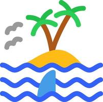 isla, paisaje, plano, icono vector