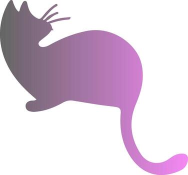 Silhouette of a cat with a gradient. vector