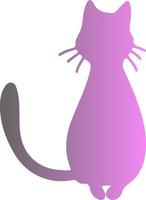 Silhouette of a cat with a gradient. vector