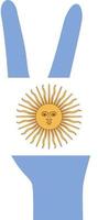 signo de libertad pintado en el color de la bandera argentina. vector