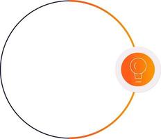 Light bulb icon in a circle. vector