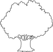 The outline of the tree is black. vector