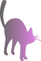 Silhouette of a cat with a gradient. vector