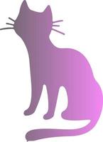 Silhouette of a cat with a gradient. vector