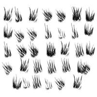 Ink brush stroke collection vector