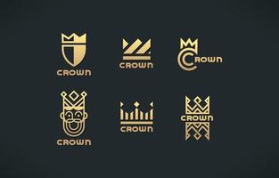 Yellow Crown Logo Set vector